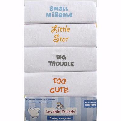 Baby Cute Quotes on Luvable Friends 5 Pack Baby Bodysuits With Cute Sayings    Choose It