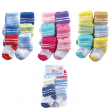 Luvable Friends  6-Pack Newborn Baby Socks in Washbag 