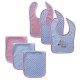 Hudson Baby 6 Piece bib & burp cloth set, Pink