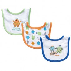 Hudson Baby Little Monsters 3-Pack Bib