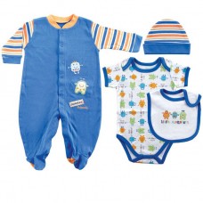 Hudson Baby Monster 4-Piece Layette Set